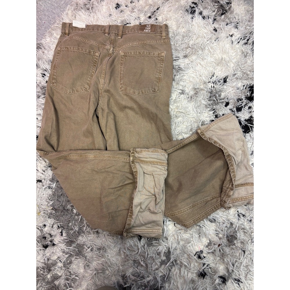 Free People We The Free Good Luck Barrel Jeans Brown Mid Rise Size 30
